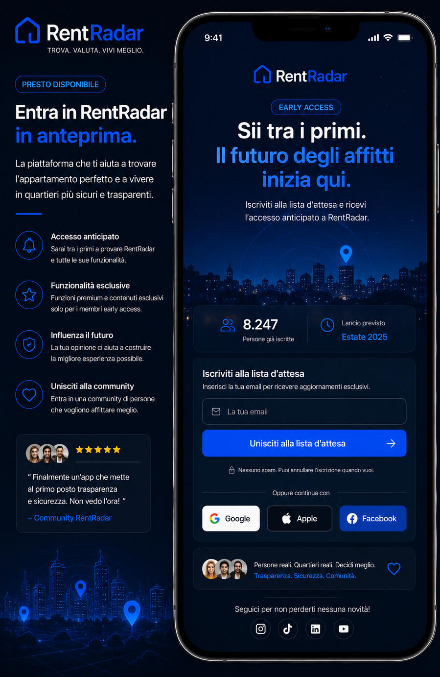 🔵 SEGNALA UN PROBLEMA Aiutaci a migliorare i quartieri della tua città . Segnala problemi reali e contribuisci a rendere la tua 🔵 Home / Benvenuto Accedi alla piattaforma e scopri recensioni reali, segnalazioni e informazioni utili sugli appartamenti.